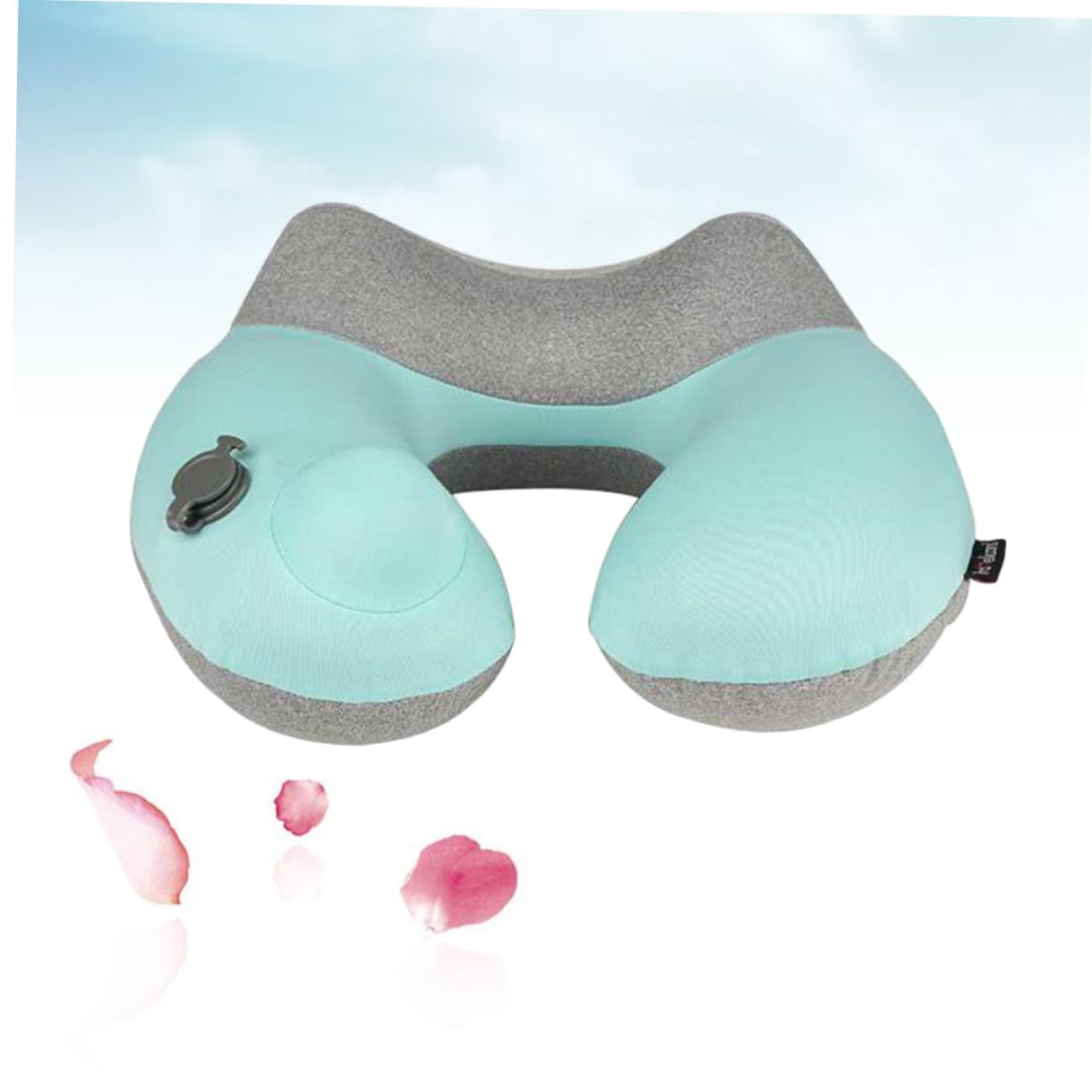 TOPBATHY Cuscino Collo Gonfiabile Viaggio Forma U Portatile Leggero Rapido Gonfiaggio Extra Morbido Lavabile per Campeggio e Guida