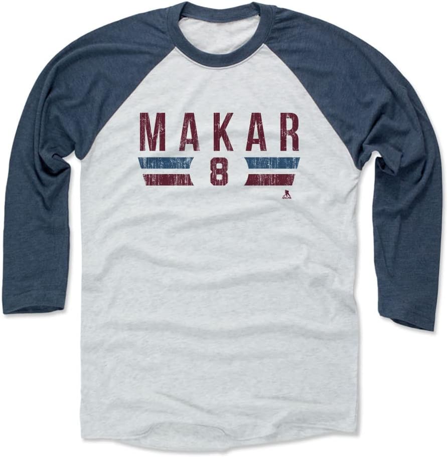 500 LEVEL Cale Makar 3/4 Sleeve Raglan T-Shirt - Cale Makar Colorado Font