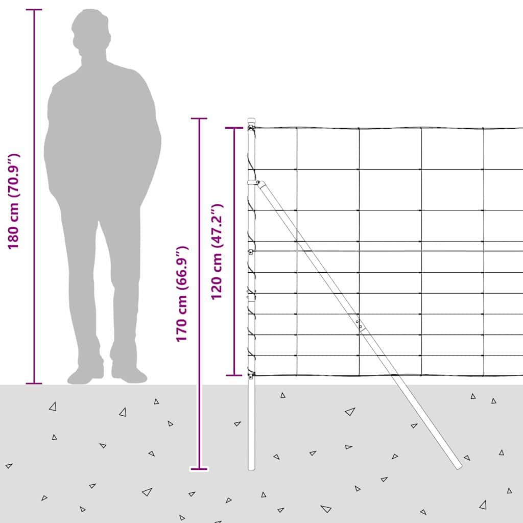 vidaXL Ogrodzenie spawane do mocowania w gruncie 25 x 1,2 m srebrny | Wzmocniona budowa ze stali ocynkowanej, która posłuży przez długi czas, Wszystko, co potrzebne jest w zestawie,