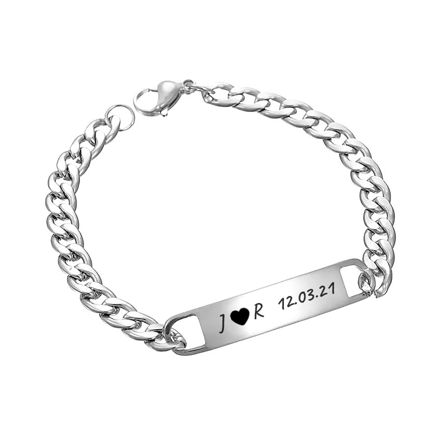Esclava hombre | Esclava hombre personalizada | Esclava hombre grabada | Pulsera Hombre grabada | Pulsera acero inoxidable personalizable | Pulsera para hombre o mujer (Grabado Láser)