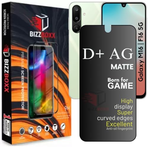 Image of Compatible With Samsung M16 | F16 D+ AG Matte Tempered Glass Screen Guard Protector Anti Fingerprint Gaming Special With Camera Cut (For Samsung M16, F16-6.7 Inch)- Pack of 1