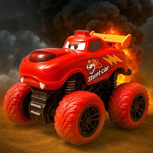 Image of Zest 4 Toyz Monster Truck 4WD Friction Powered Toy | 4x4 360 Stunt Car | Pullback Action Durable High-Density Alloy Plastic | Educational Gift Toys for Boys Girls 3-7 Years - Assorted