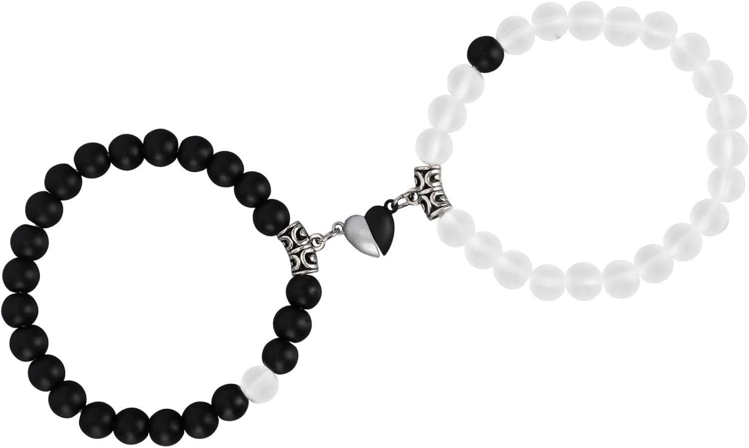 Penitue 2pcs Magnetic Couple Bracelet, Permanent His and Her Magnetic Matching Bracelet Set, Love Relationship Custom Present for Him, BF Boyfriend Best Friend Thoughtful Gift