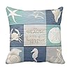 UOOPOO Beach Happy Place Blue Aqua Old Wood Sea Throw Pillow Case Square 24 x 24 Inches Soft Cotton Canvas Home… 51o vgWwEqL. SS100