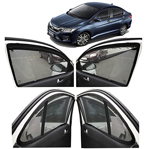 Image of AUTOFACT Magnetic Window Sun Shades for Honda City Idtec (2014-2018) -Set of 4 - with Zipper
