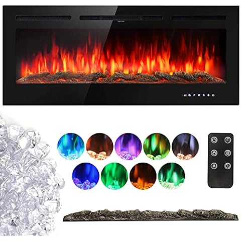 INMOZATA 60inch Electric Wall Mounted Fireplace Cover