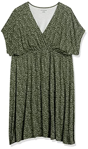 Image of Amazon Essentials Women's V Neck Elastic Waist Surplice Dress (Available in Plus Size)