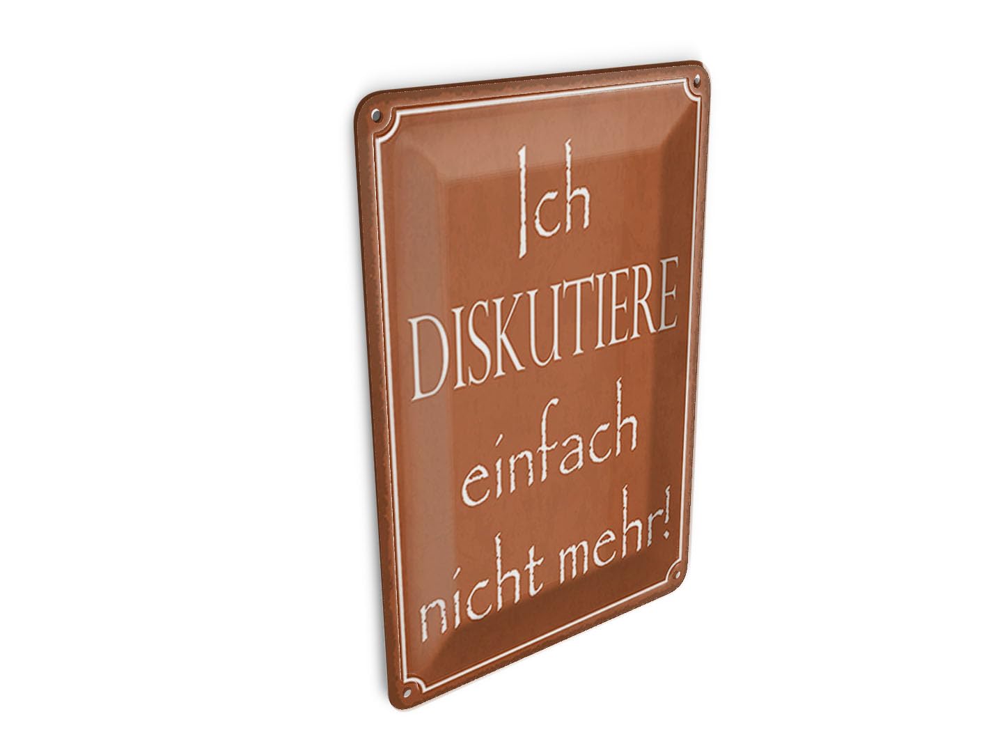 Femer Girls Multicoloured Tin Postcard Saying 10 X 14 Cm "Ich Diskutiere Nicht Mehr Metal Decorative Sign
