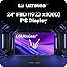 LG 24G411A-B 24-inch Ultragear Full HD (1920 x 1080) IPS Gaming Monitor, 144Hz (O/C), 1ms MBR, NVIDIA G-Sync Compatible, AMD FreeSync, HDR10, HDMI, DisplayPort, Slim Stand, Black