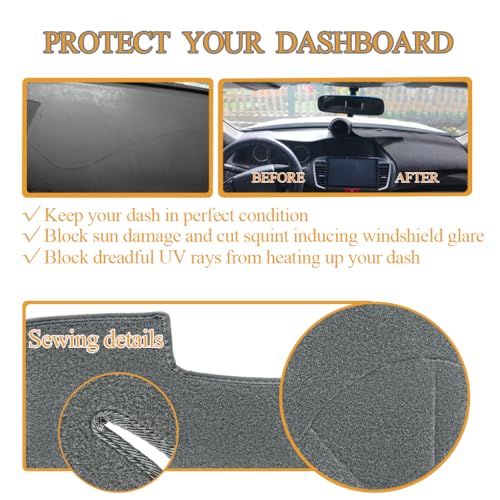 Dash Cover Mat Custom Fit for Chevy Chevrolet Express/GMC Savana Van Dashboard Pad Cap Carpet Protector K201 (Dark Gray) by AKMOTOR - Image 4
