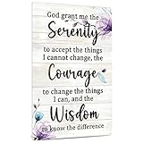 Putuo Decor Serenity Prayer Sign, Inspiraional Quotes Christian Wall Art, Gift for Women, 12x8 Inches Metal Sign