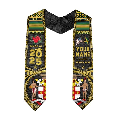 Personalized Jamaican Stoles 2025, Jamaican Graduation Stole, Custom Graduation Stole, Class of 2025 1