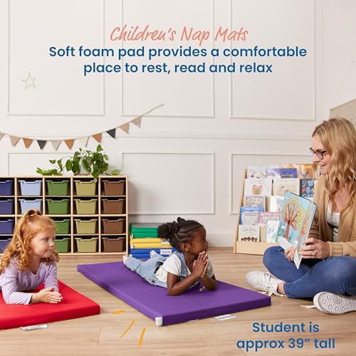 ECR4Kids SoftZone Folding Rainbow Rest Mats, Sleeping Pad, Assorted, 5-Piece - Thumbnail 3