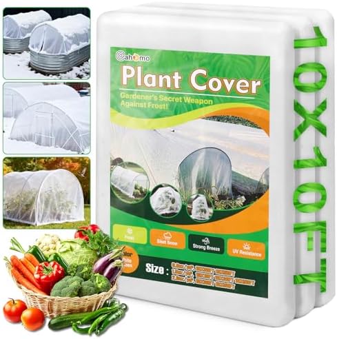 White Plant Covers Freeze Protection, 10 x 10 ft - 1.5 oz/yd² Frost Cloths for Outdoor Plants, Tree Covers Freeze Protection, Winter Garden Blanket, Sun Cover for Plants for Greenhouse, Vegetables