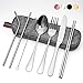 Cibeat 8 Stück Camping Besteckset 1 person, Reisebesteck Unterwegs, Hochwertiger Edelstahl Besteck mit Aufbewahrungskoffer, Spülmaschinenfest