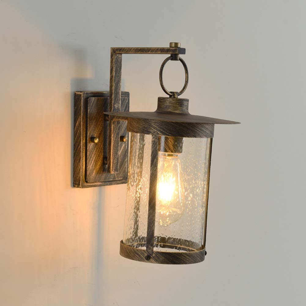 HXYSXHJUO Retro European Waterproof Outdoor Wall Lamps E27 Lamp Bronze Garden Terrace Corridor Yard Road Lights LED 110V Aluminum Porch Sconce