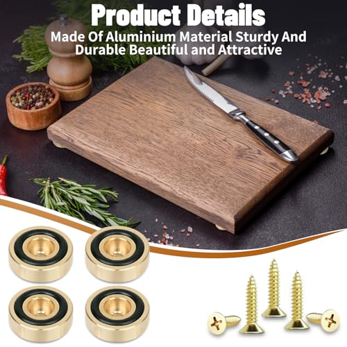 LuxDuo 8PCS Brass Cutting Board Feet Non Slip 0.79 x 0. 32 Inch by LuxDuo - Used condition - Image 4