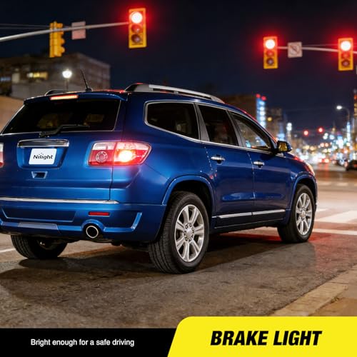 Image of Nilight Third Brake Light Tail High Mount 3rd Stop Lights Smoked Lens Compatible with Chevy Traverse 2009-2017 GMC Acadia 2009-2012 Van SUV Rear Center Cab Lamp