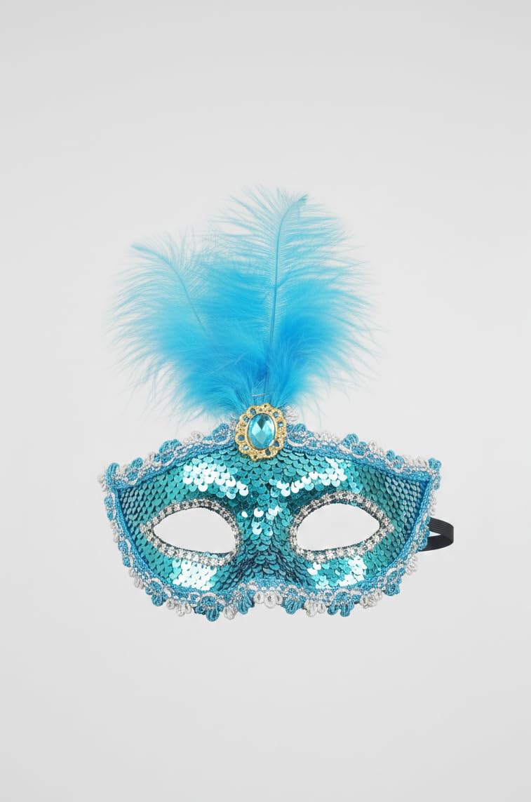 Elegant Lace Masquerade Mask with Feathers & Floral Accents – Sophisticated Netted Eye Mask for Halloween, Carnival, Cosplay, and Mardi Gras Costume Parties-image-27