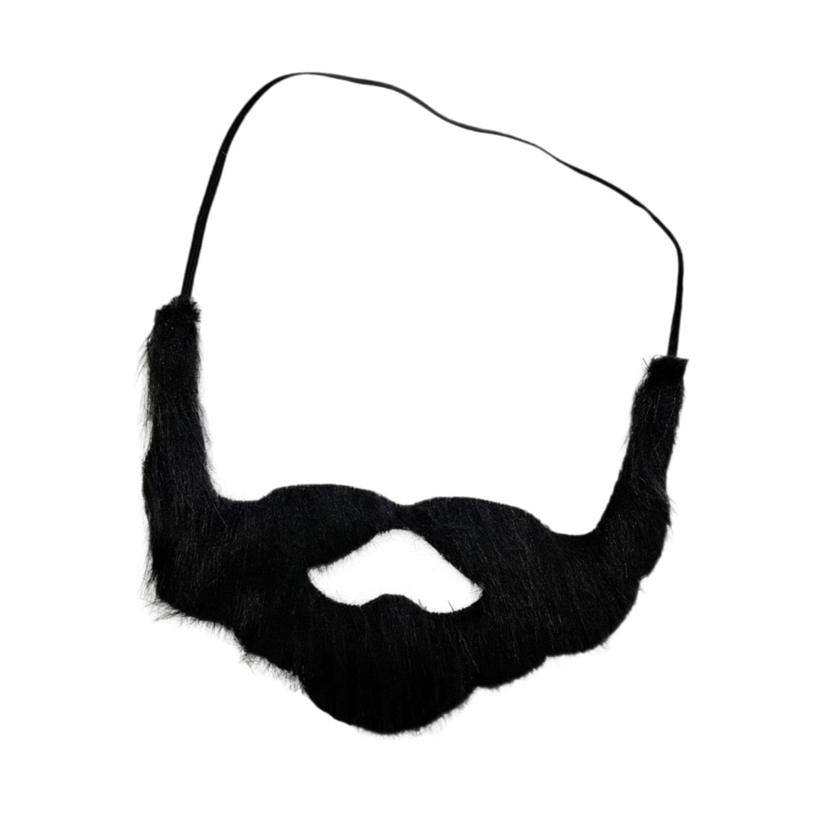Harilla Fake Short Beard Fancy Dress Performance Mustache for Holiday Stage Performance, black