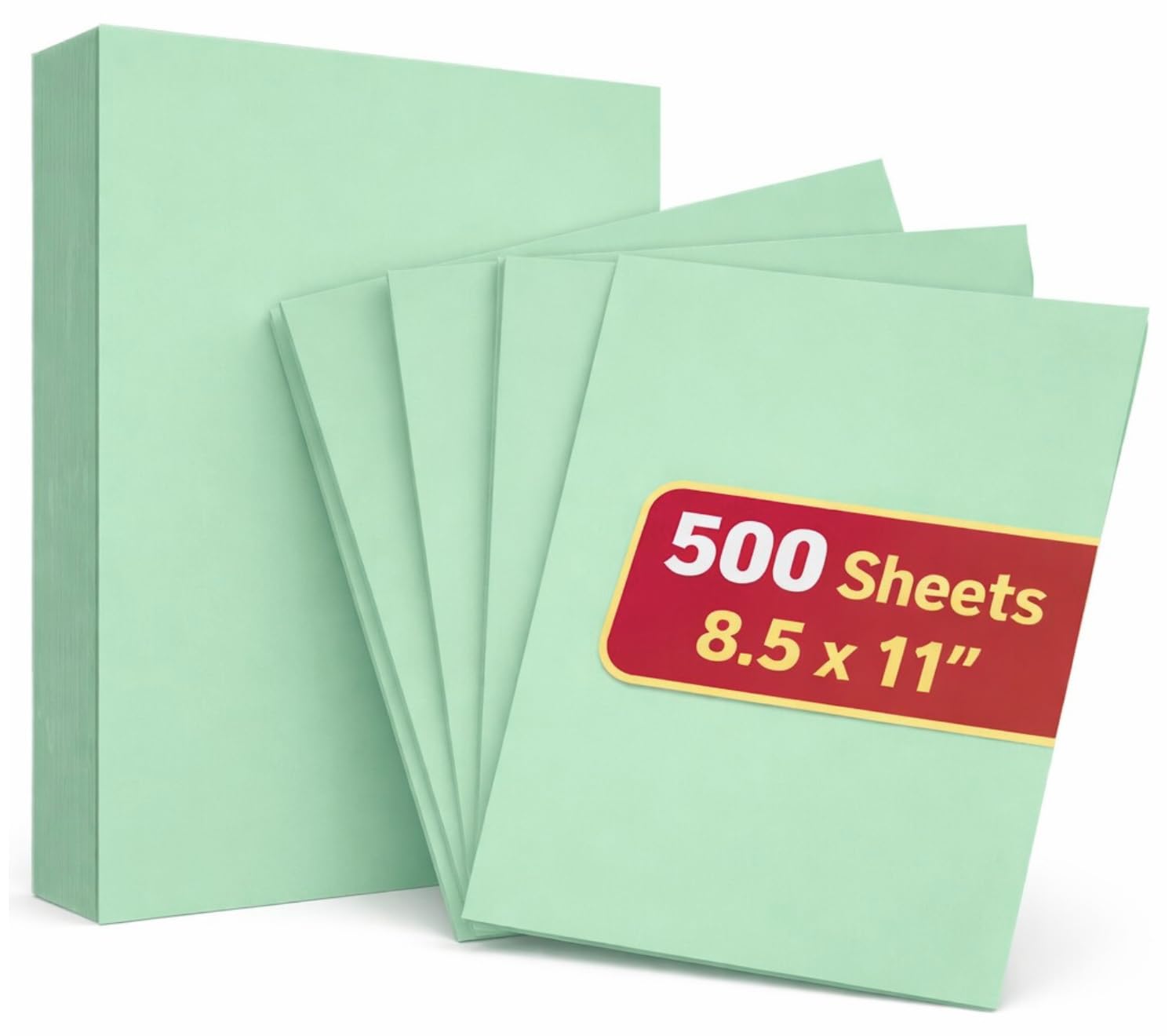 1InTheOffice - Carta colorata per fotocopie, 21,6 x 27,9 cm, densità 9,1 kg, 500 fogli, colore: verde