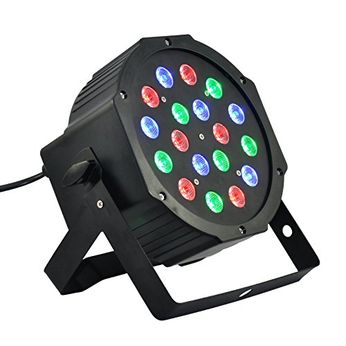  FARO STROBO RGB DJ FARETTO LAMPADA 18 LED DA 18W COLORI EFFETTO DISCOTECA SENSORE SONORO MIC DMX CONTROL FUTUR PRINT®