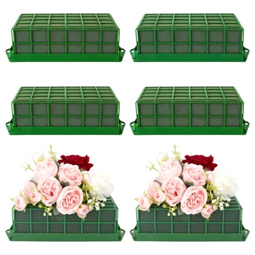 6PCs Floral Foam Cage Wet & Dry Green Floral Cage for Fresh or Artificial Flowers Wedding Birthdays Pary Home Decorations