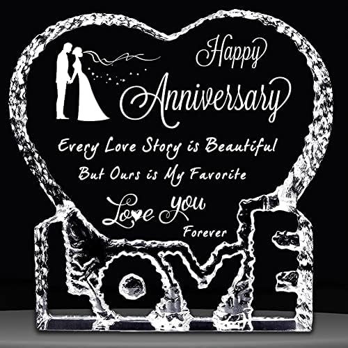 ZRENJHUS Gift for Her Anniversary Wife Crystal Heart Shaped Romantic Gifts for Women Husband Couple Valentines Day
