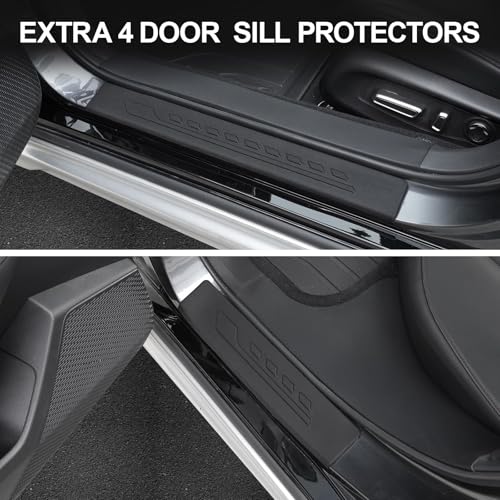 Image of Floor Mats for Honda Accord 2023-2025 2026 (Include Gasoline & Hybrid), TPE All Weather Durable Floor Liners Door Sill Guards for Honda Accord Accessories
