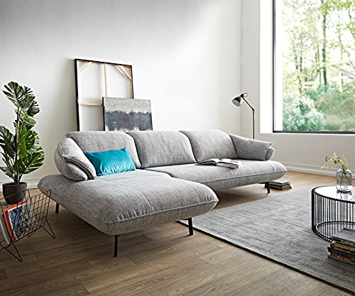 INLENDISH Excellence lshape Fabric Light Grey 4 Seater Sofa Set (RHS)