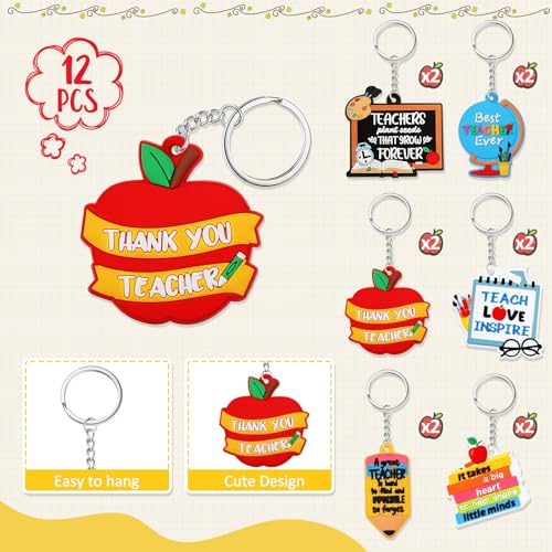 Image of 36 Pieces 36 Pcs Teachers Appreciation Gifts Bulk Include Cute Ballpoint Pen, Funny Keychains, Sticky Notepad Teachers Thank You Gift Set for Teacher Appreciation Week, End of Year Graduation (Bright)
