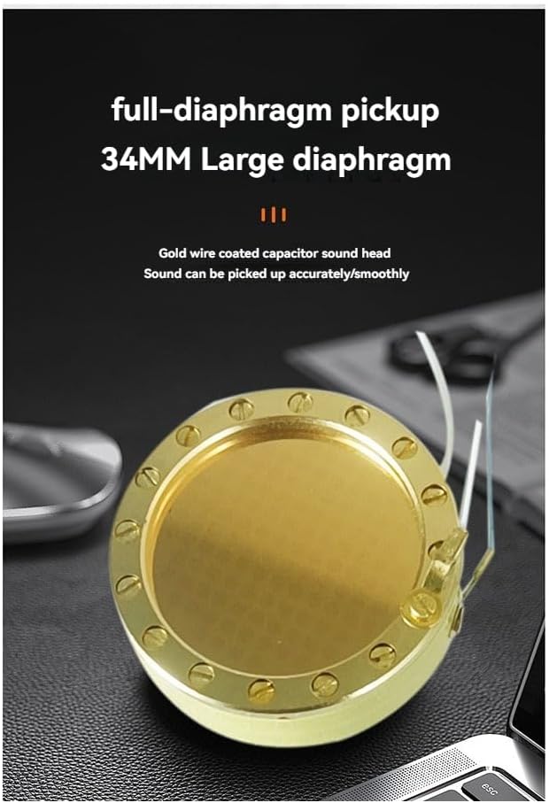 Microphone Diaphragm Core Capsule Large Diaphragm Condenser Microphone Accessories 34MM for Studio Record