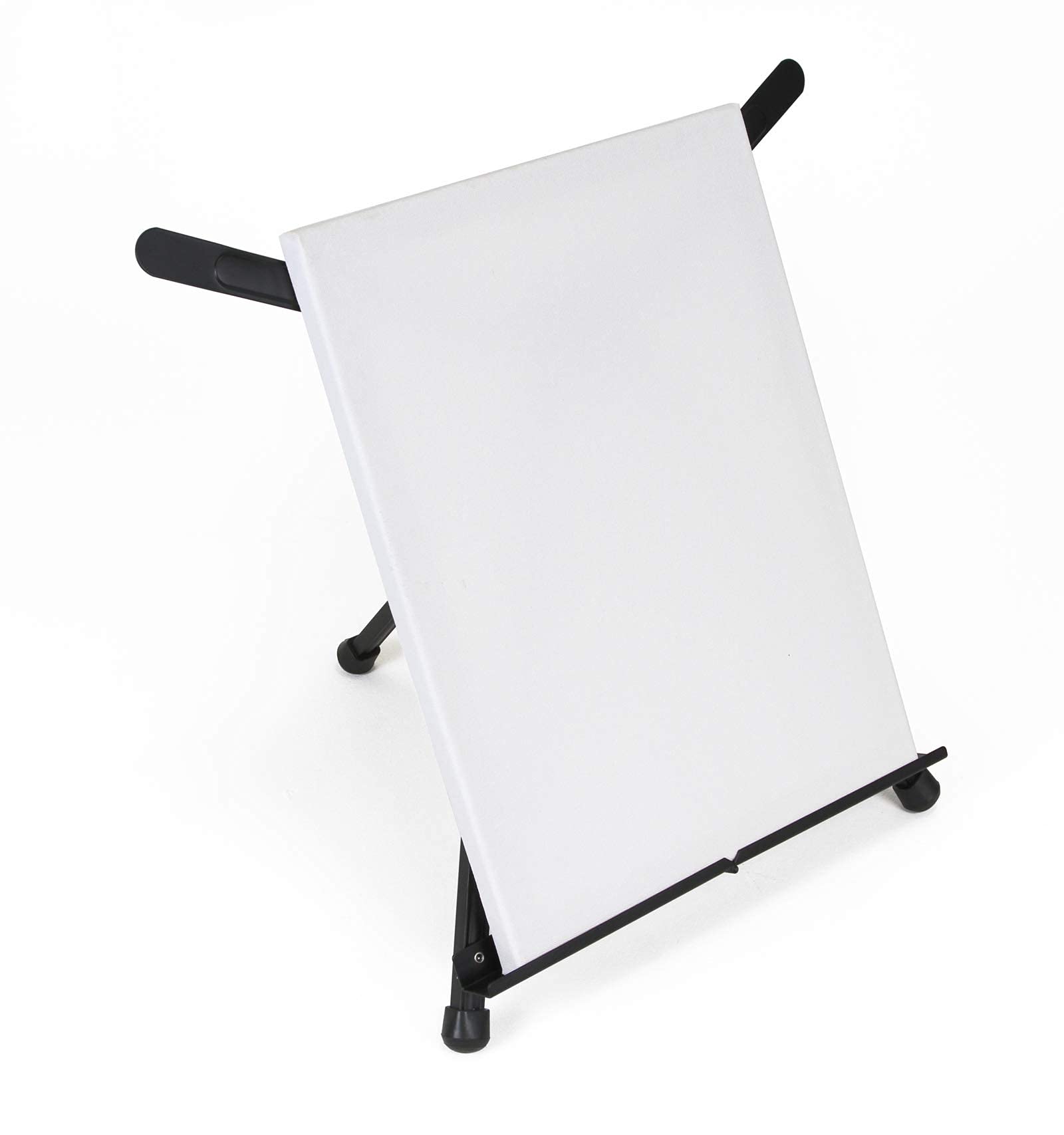 Paintersisters Cavalletto da tavolo in alluminio nero, cavalletto da tavolo per telaio fino a 54 cm, pieghevole, piccolo cavalletto a 3 zampe