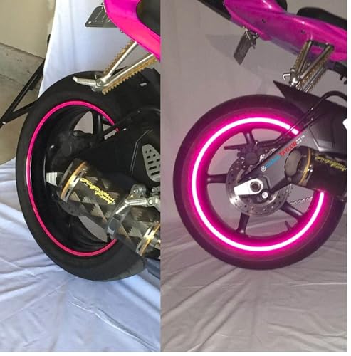Image of WALLMATE Reflective Strip Sticker Night Visibility Warning Tape Waterproof Safety Reflector for Car, Bikes,Truck And Other Vihicle (Fluorescent Pink Strip, 0.5 In x 45 Mtr (1771 in))