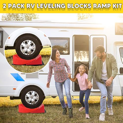 Yiyitools QP-1-006 2 Pack Rv Leveling Blocks Ramp Kit,Travel Trailer Leveling Blocks,Including 2 Curved Levelers,2 Chocks And 2 Anti-Slip Mats,Up To 35,000 Lbs,Non-Slip Design thumb #6