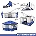 KAMPKEEPER Camping Inner Tent, Converts 10'x10' Straight Leg Pop Up Canopy into Camping Tent, with 1 Dog Hole–Fully Vented Roof(Canopy & Frame NOT Included), Navy Blue