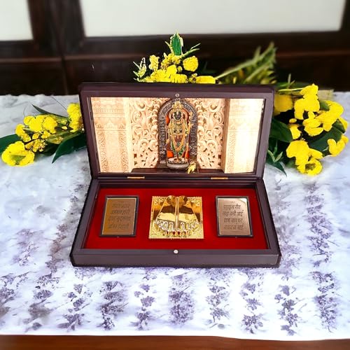 DK trades® Gold Plated Lord Ram ji Pooja Box - Premium Gold Ram| Pocket Temple Ram Ji | Unique Home, Office Gift