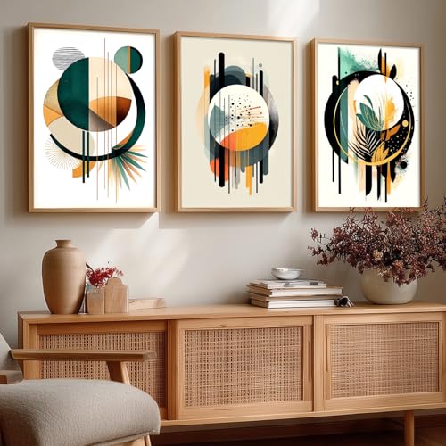 Image of kotart Painting for Wall Decoration - Modern Art Wall Decor Framed Painting for Living Room Bedroom - Framed Wall Posters /Paintings with Frame Set of 3-D (Art 9, 13x17 inch)