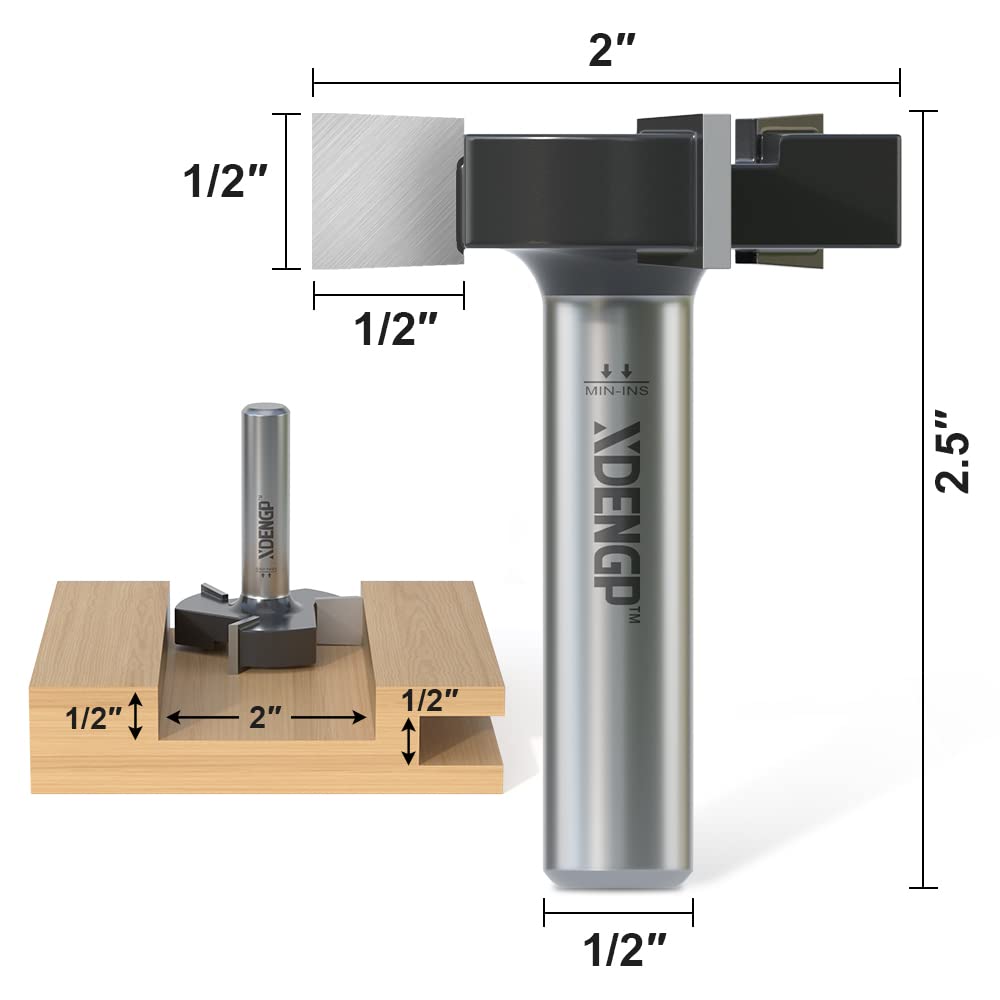 Frez do strugania powierzchni CNC Spoilboard Frez 1/5.1 cm, średnica cięcia 5.1 cm, spłaszczanie płyty, czyszczenie dna, frez do strugania drewna, frez czołowy, frez z węglików spiekanych (3