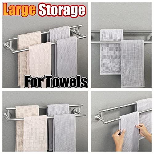 Alise Double Bath Towel Bars Towel Racks For Bathroom Lavatory,Wall Mount Towel Holder Sus304 Stainless Steel Towel Hanger Rail,Gyt6902-Ls Brushed Nickel,24-Inch #TOP5