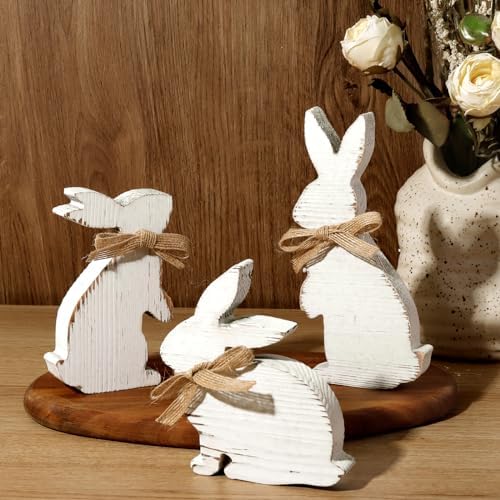 Amazon.com: WellSign Easter Bunny Table Wooden Sign Decorations for ...