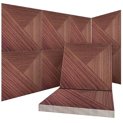 8Pack Acoustic Wall Panels, Wood-Pattern Art Sound Proof Foam Panels For Walls, Decorative Acoustic Panels Sound Absorbing, Self-Adhesive Sound Dampening Panels For Studio Home, 23.62 X 23.62 Inches