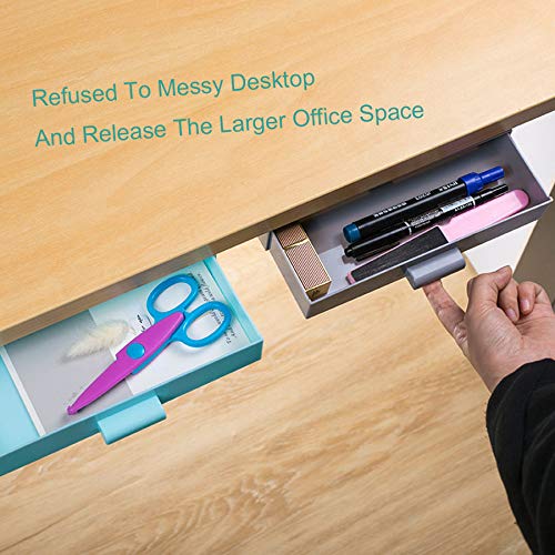 Desk Organizer, Plastic Desk Drawer Organizer,Hiding Under The Table
