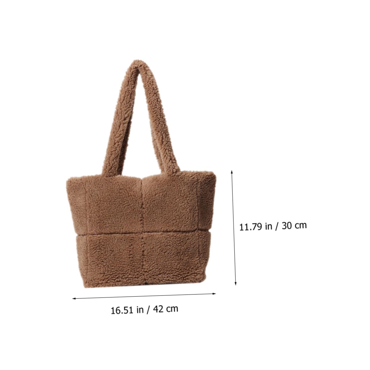 LIFKOME Große Plüsch Handtasche Damen Umhängetasche mit Geräumigem Innenraum und Komfortablem Material als Modische Schultertasche für Alltag und Freizeit