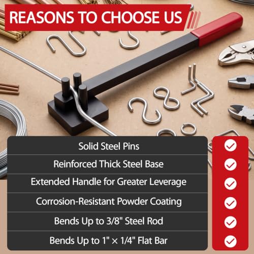 Image of Heavy Duty Wire Bender Tool, Mini Rebar Bender for Metal Rod
