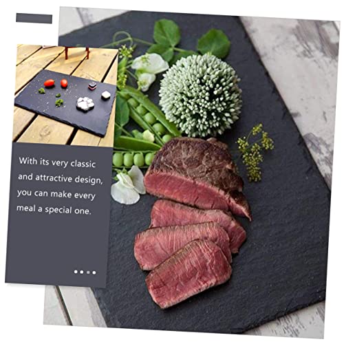 Platos de servicio Alipis 2 piezas pizarra negra moderna miniatura 7