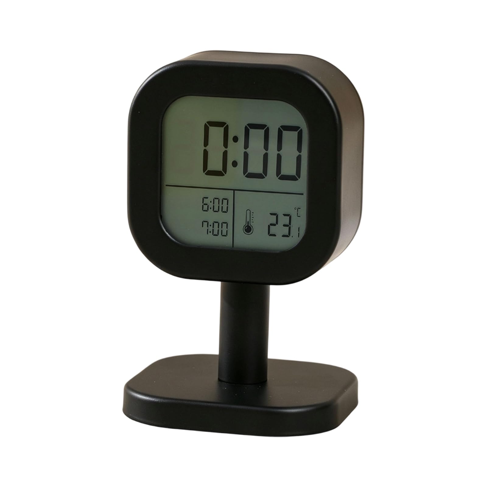 CUNZJIA Adjustable Stand Digital Alarm Clock with Temperature Display Quiet Sweeps Second Movement for Desk Bedroom Offices