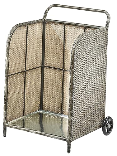 Kaminholzwagen Kobolo Transportwagen aus Polyrattan grau