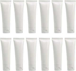 20PCS 100ml/3.4oz White Plastic Facial Cleaner Soft Tube Bottles Empty Refillable Travel Makeup Sample Packing Container Storage Pot Jar Vials Dispenser for Toiletries