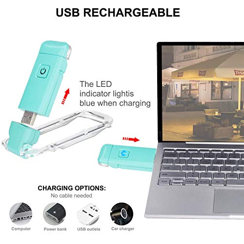 Image of LUXSWAY USB Rechargeable Book Light for Night Reading in Bed,Clip on LED Reading Light,Portable Bookmark Light with Brightness Adjustable for Eye-Protection,Warm White and Amber LEDs